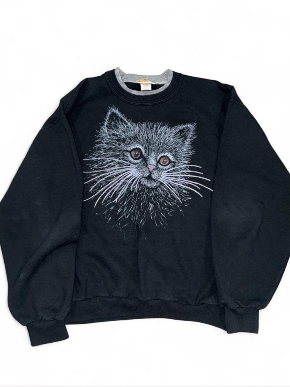 Black Cat Graphic Crewneck Sweatshirt - Women